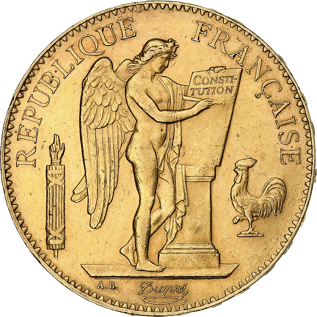 France, 100 Francs, Génie, 1886, Paris, Gold, AU(50-53), Gadoury:1137, KM:832