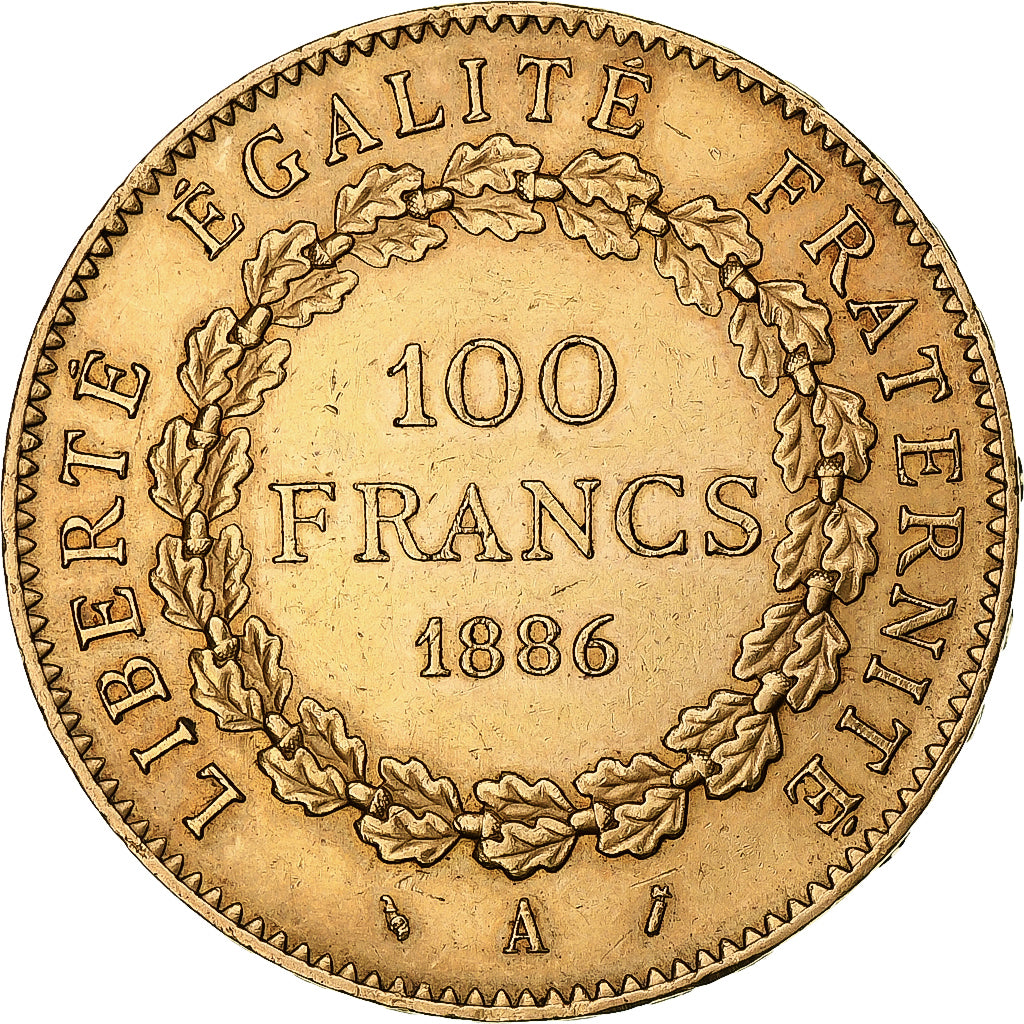 France, 100 Francs, Génie, 1886, Paris, Gold, AU(50-53), Gadoury:1137, KM:832
