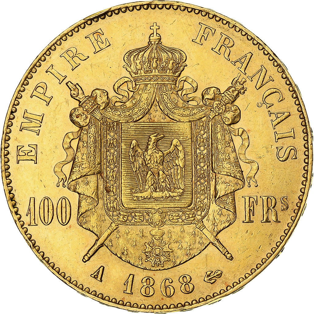 Frankrijk, Napoleon III, 100 Francs, 1868, Paris, Goud, ZF+, Gadoury:1136