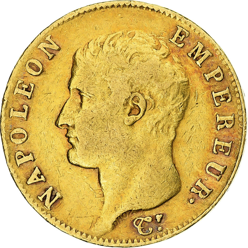 France, 20 Francs, Napoléon I, AN 14, Paris, Gold, VF(30-35), Gadoury:1023