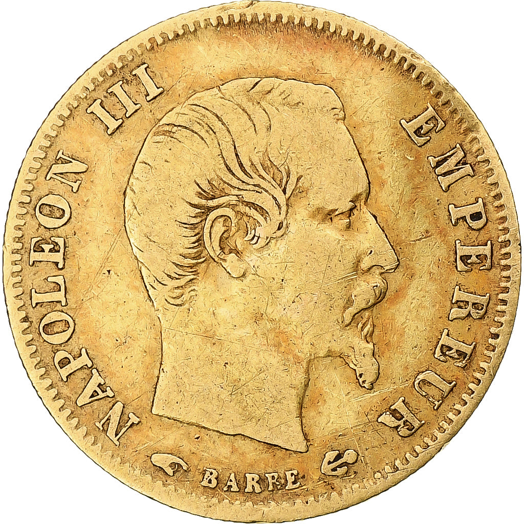 France, 5 Francs, Napoléon III, 1858, Paris, Gold, VF(30-35), Gadoury:1001