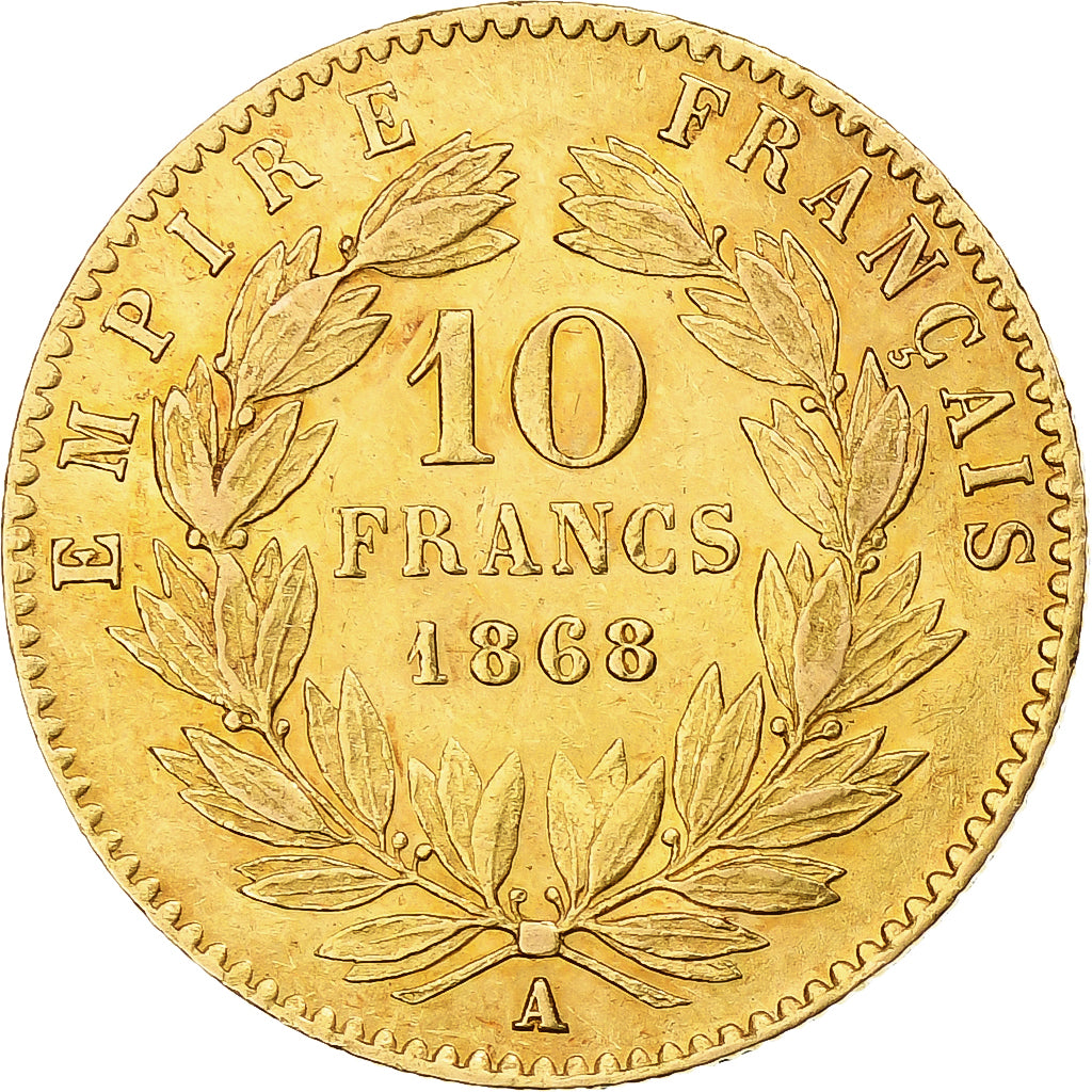 Frankreich, 10 Francs, Napoléon III, 1868, Paris, Gold, SS+, Gadoury:1015