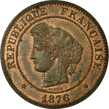 Monnaie, France, Cérès, 5 Centimes, 1876, Paris, SUP+, Bronze, Gadoury:157a