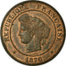 Moneta, Francja, Cérès, 5 Centimes, 1876, Paris, MS(60-62), Bronze