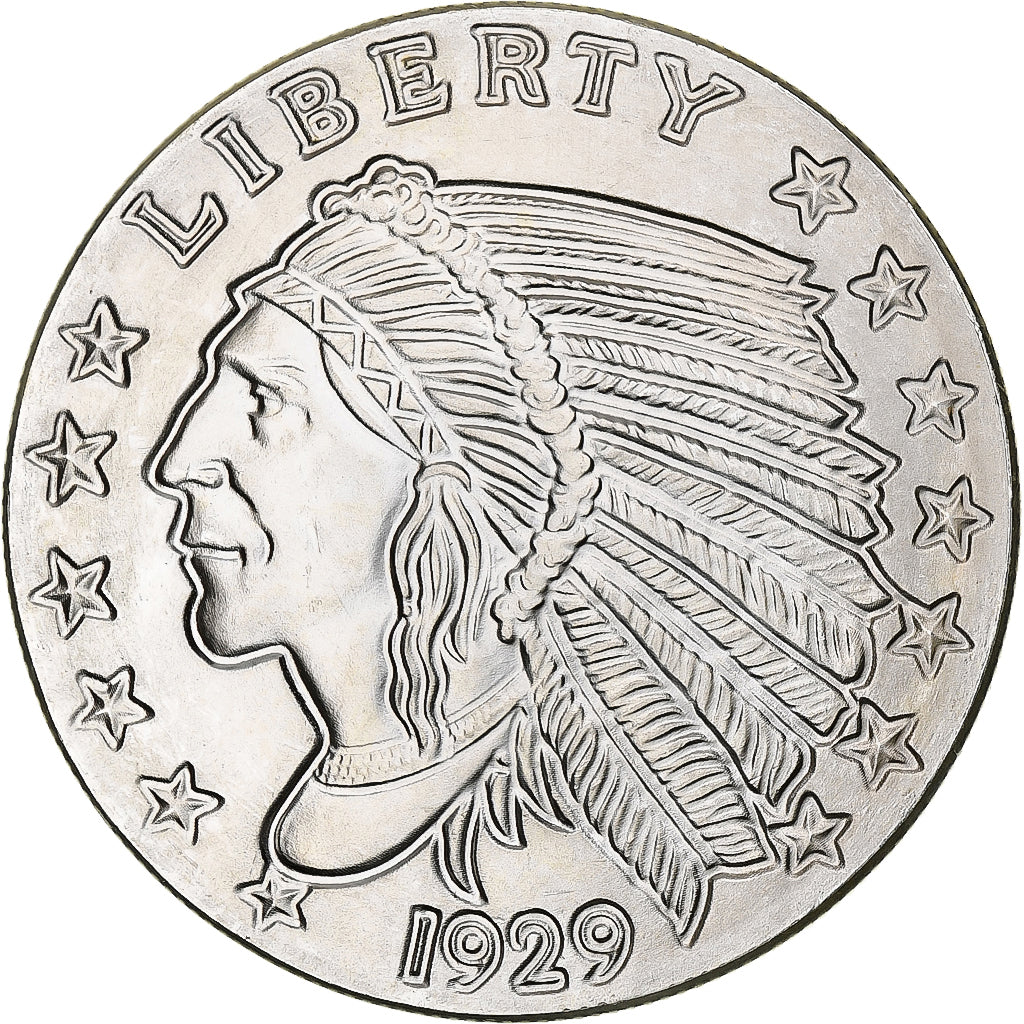 Vereinigte Staaten, Onza, Troy Ounce of Silver, Tête d'indien - Aigle, 1929