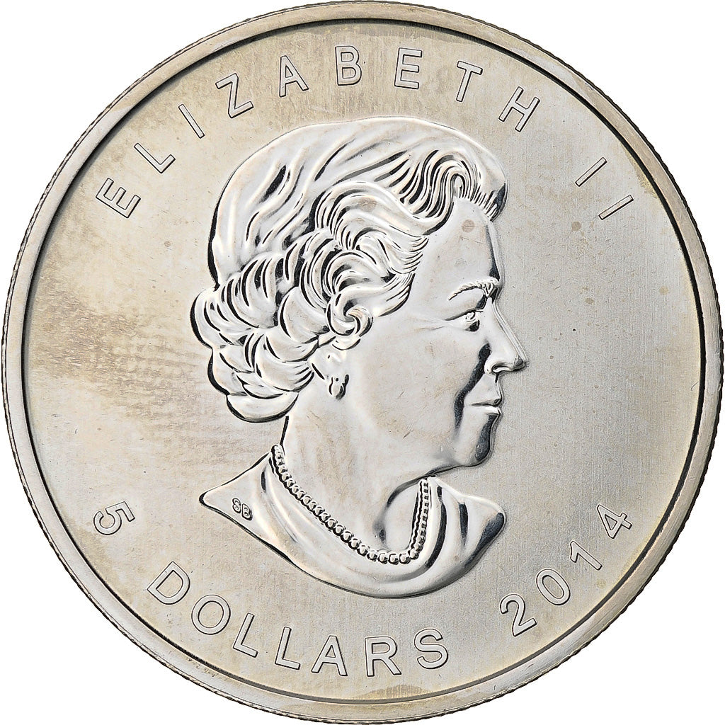 Canadá, Elizabeth II, 5 Dollars, Aigle, 2014, 1 Oz, Prata, MS(63)