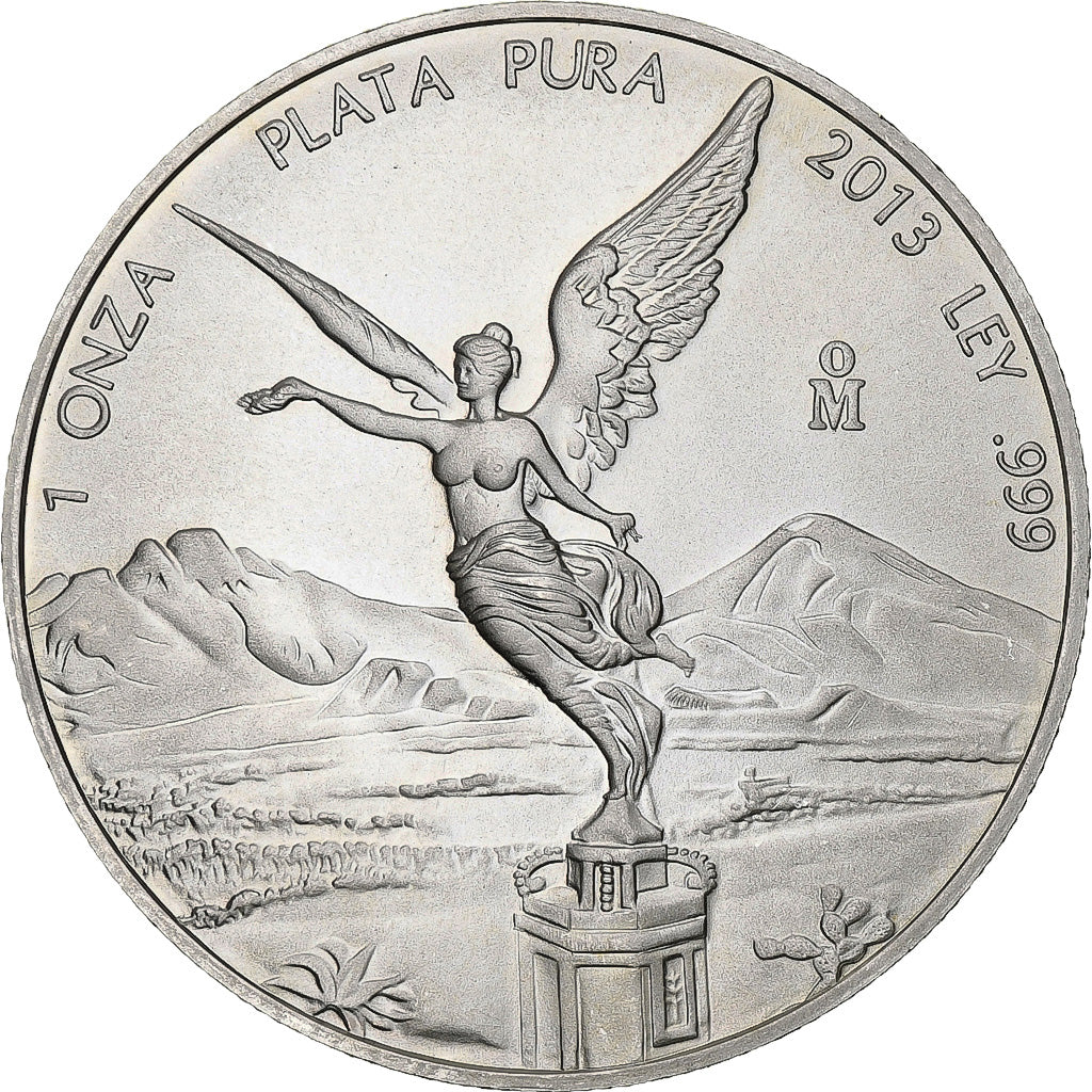 Mexico, Onza, Troy Ounce of Silver, 2013, Mexico City, Silver, MS(63), KM:639