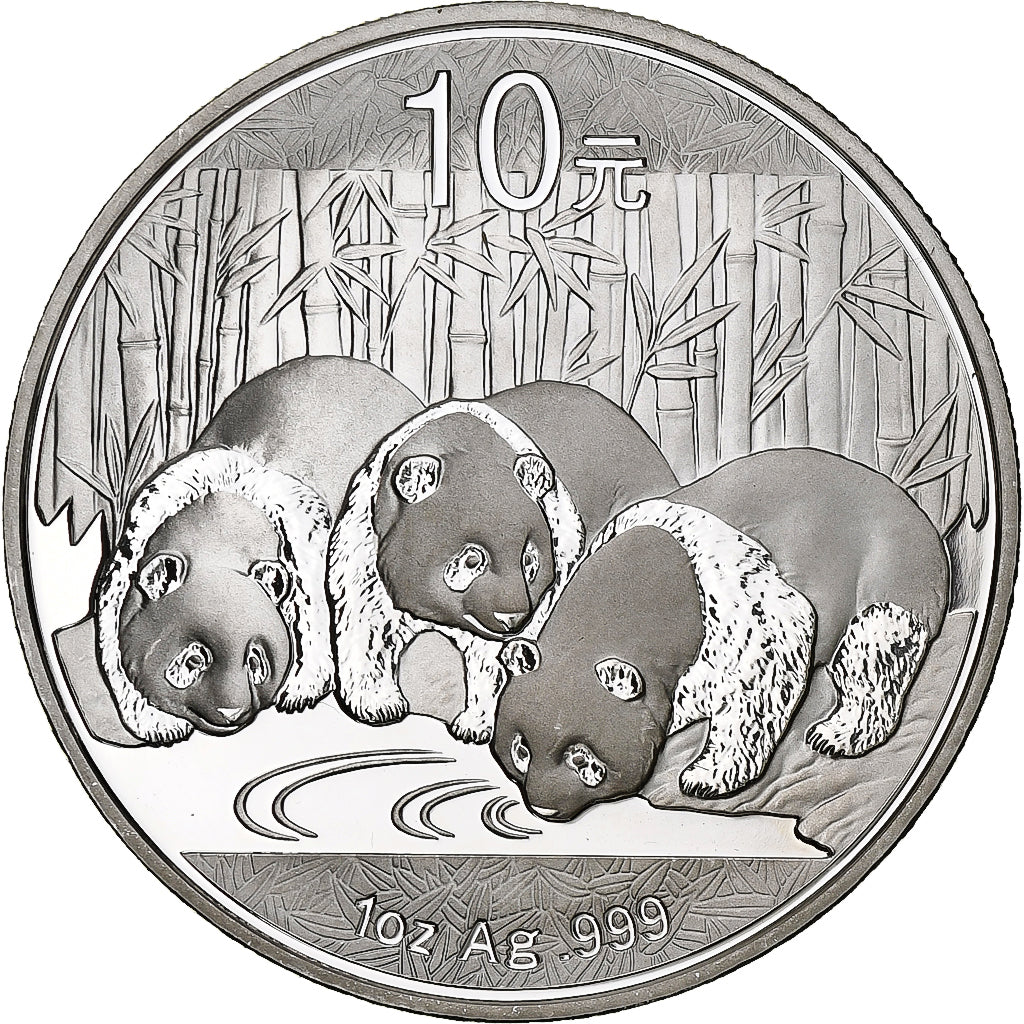 République populaire de Chine, 10 Yüan, Panda, 2013, Proof mat, Argent, FDC