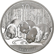 République populaire de Chine, 10 Yüan, Panda, 2013, Proof mat, Argent, FDC