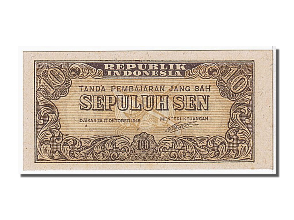 Indonesia, 10 Sen, 1945, KM #15b, 1945-10-17, UNC(65-70)