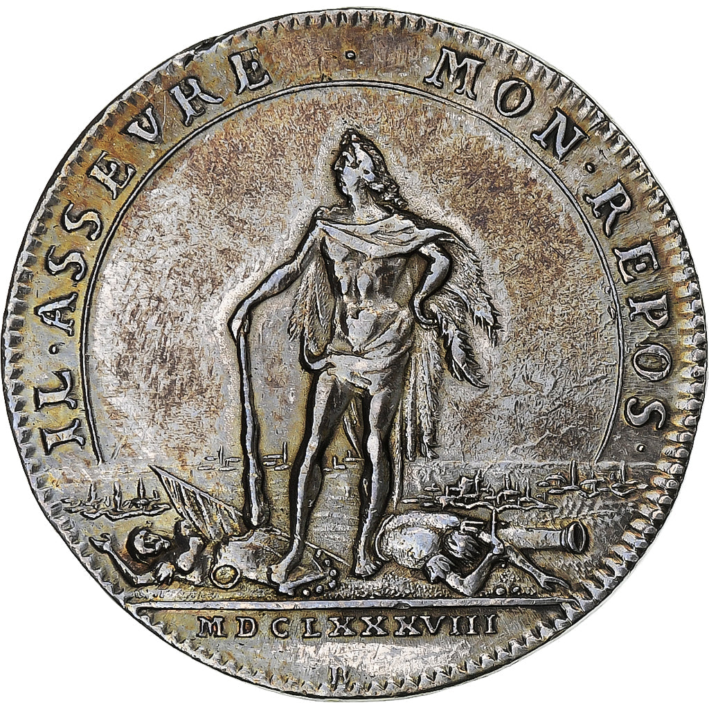 Francia, zeton, Louis XIV, Etats de Bourgogne, Plata, MBC+, Feuardent:9820