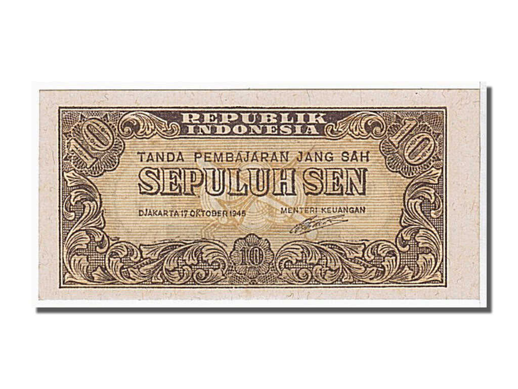 Indonesia, 10 Sen, 1945, KM #15b, 1945-10-17, UNC(65-70)