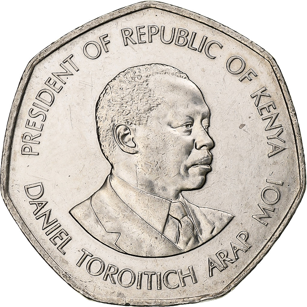 Kenya, 5 Shillings, 1994, British Royal Mint, Nickel plated steel, AU(55-58)