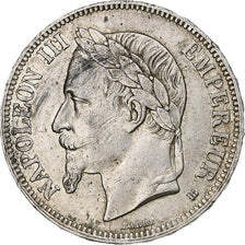 France, Napoleon III, 5 Francs, 1867, Strasbourg, Silver, AU(50-53)