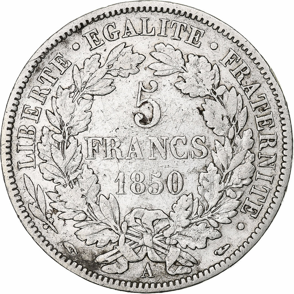 Francia, 5 Francs, Cérès, 1850, Paris, Argento, MB+, Gadoury:719, KM:761.1