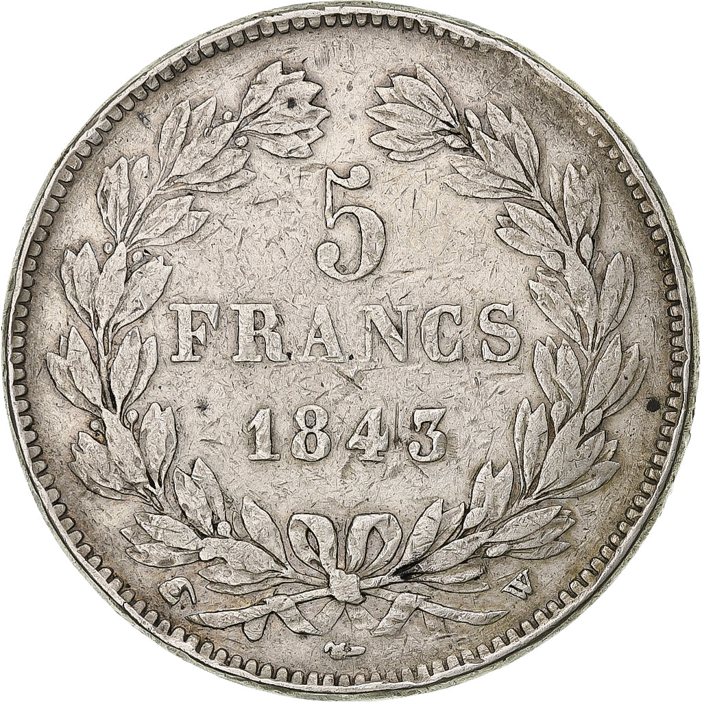 France, 5 Francs, Louis-Philippe, 1843, Lille, Silver, VF(30-35), Gadoury:678