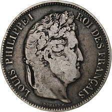 Francia, 5 Francs, Louis-Philippe, 1833, Perpignan, Argento, MB, Gadoury:678
