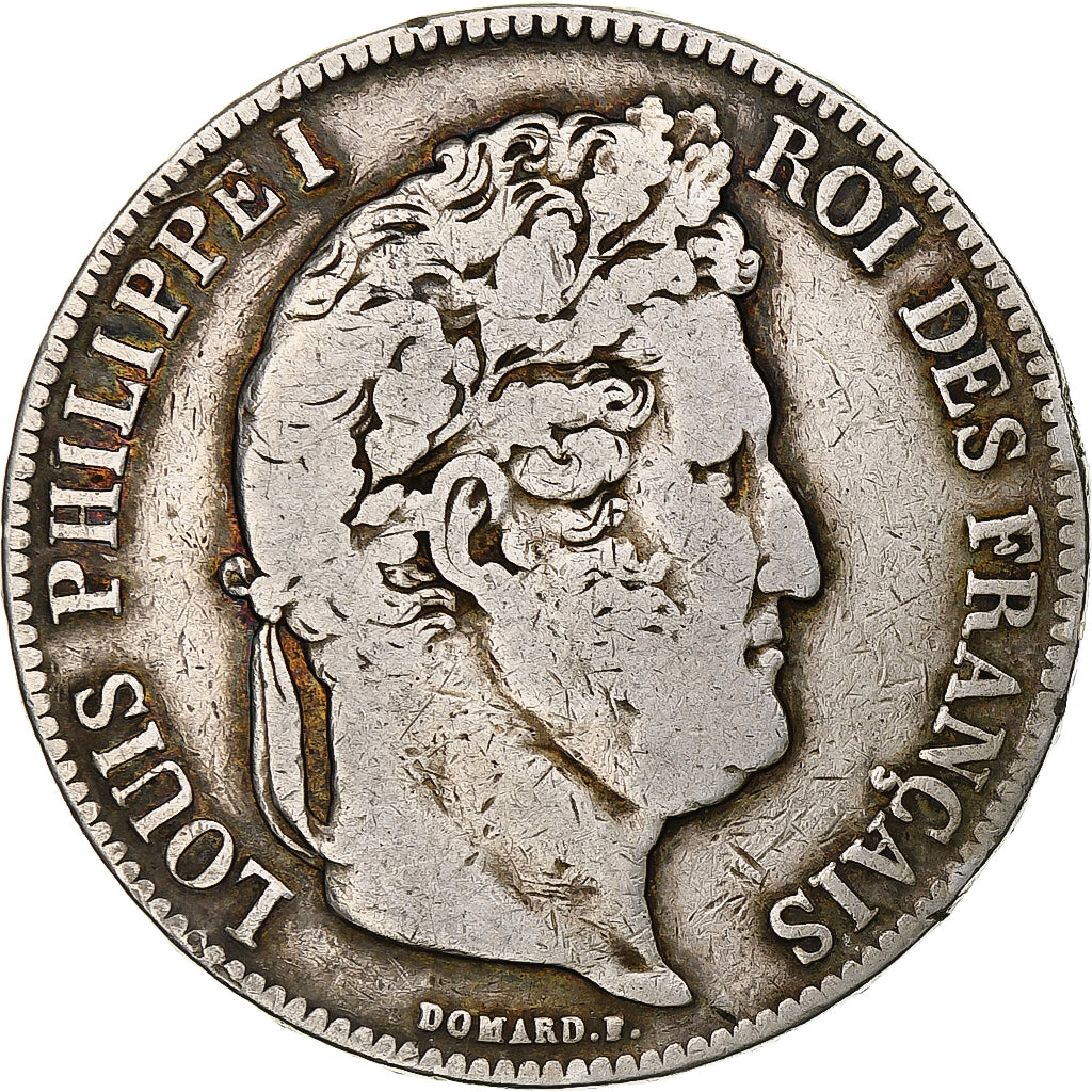 França, 5 Francs, Louis-Philippe, 1836, Rouen, Prata, VF(20-25), Gadoury:678