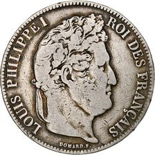 França, 5 Francs, Louis-Philippe, 1836, Rouen, Prata, VF(20-25), Gadoury:678