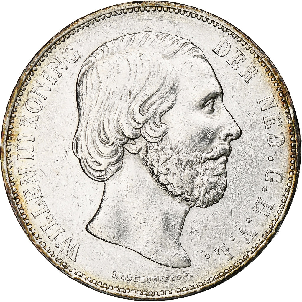 Paesi Bassi, William III, 2-1/2 Gulden, 1874, Argento, BB+, KM:82