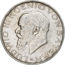 German States, BAVARIA, Ludwig III, 3 Mark, 1914, Munich, Silver, EF(40-45)
