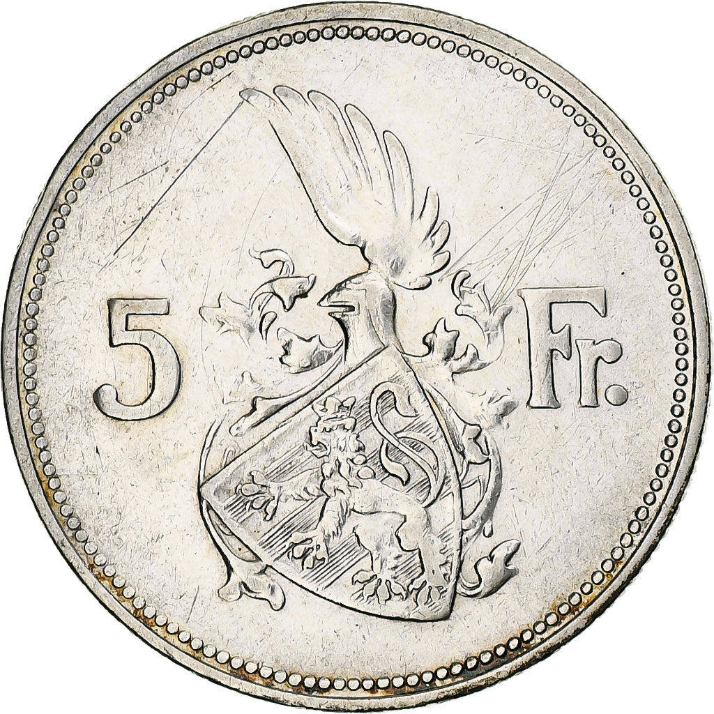 Lussemburgo, Charlotte, 5 Francs, 1929, Argento, BB+, KM:38