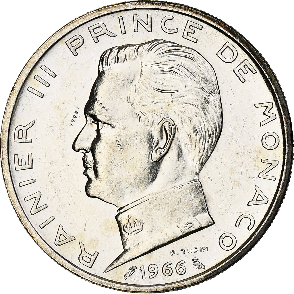 Monaco, Rainier III, 5 Francs, 1966, Paris, Argent, SUP, Gadoury:MC152., KM:141