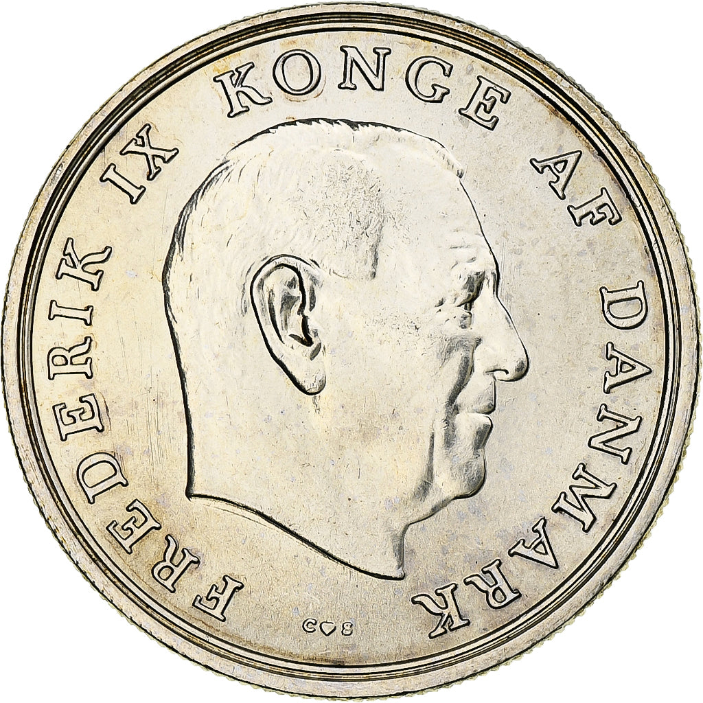Denemarken, Frederik IX, 5 Kroner, 1964, Copenhagen, Zilver, PR, KM:854