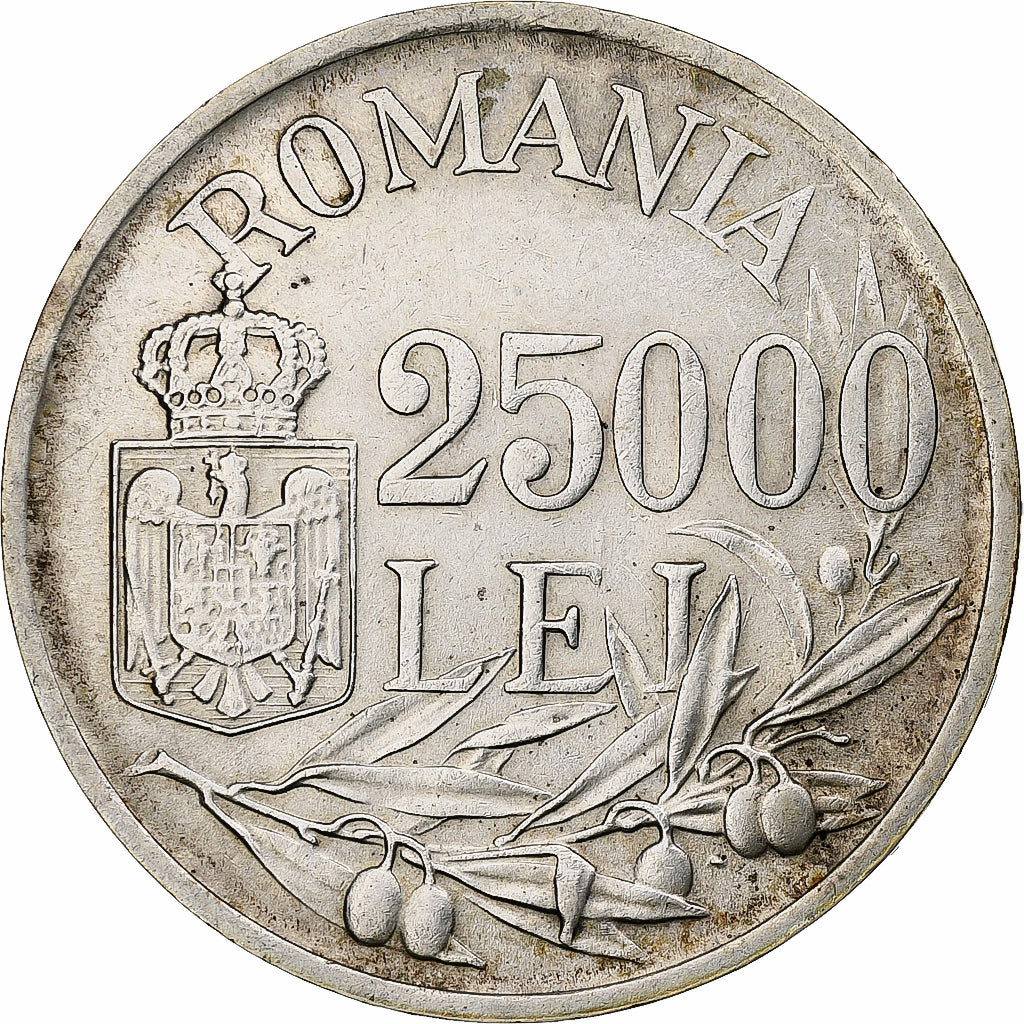 Romania, Mihai I, 25000 Lei, 1946, Argento, BB+, KM:70