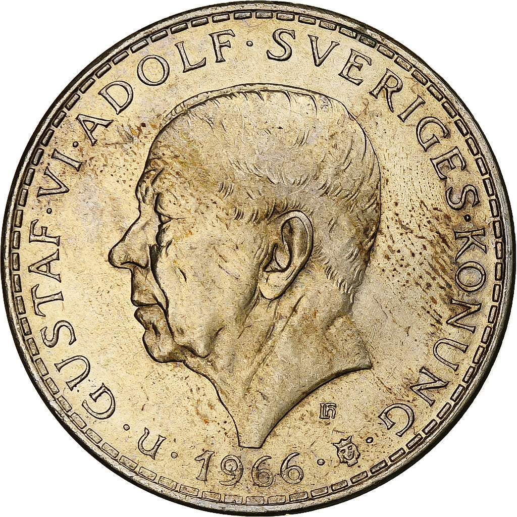 Suède, Gustaf VI, 5 Kronor, 1966, Argent, SUP, KM:839