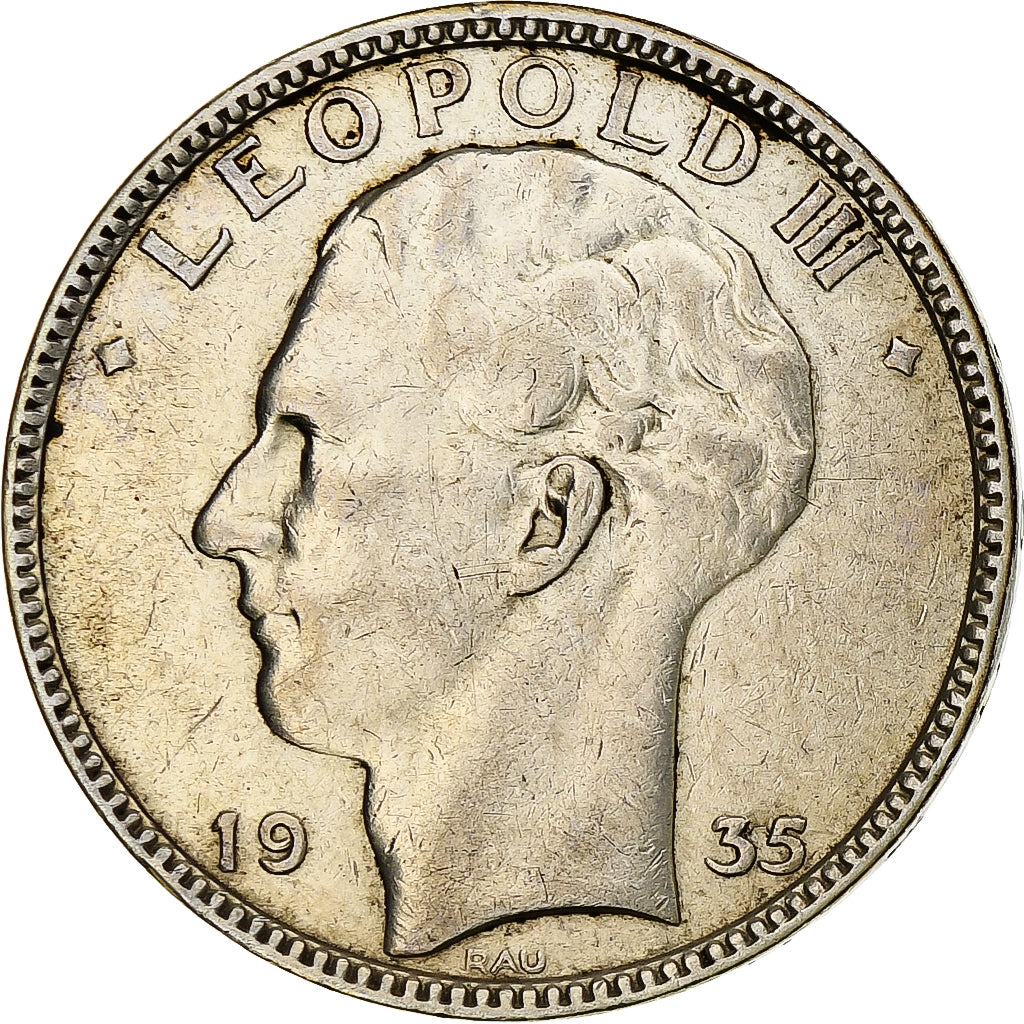 Belgique, Leopold III, 20 Francs, 20 Frank, 1935, Argent, TTB, KM:105