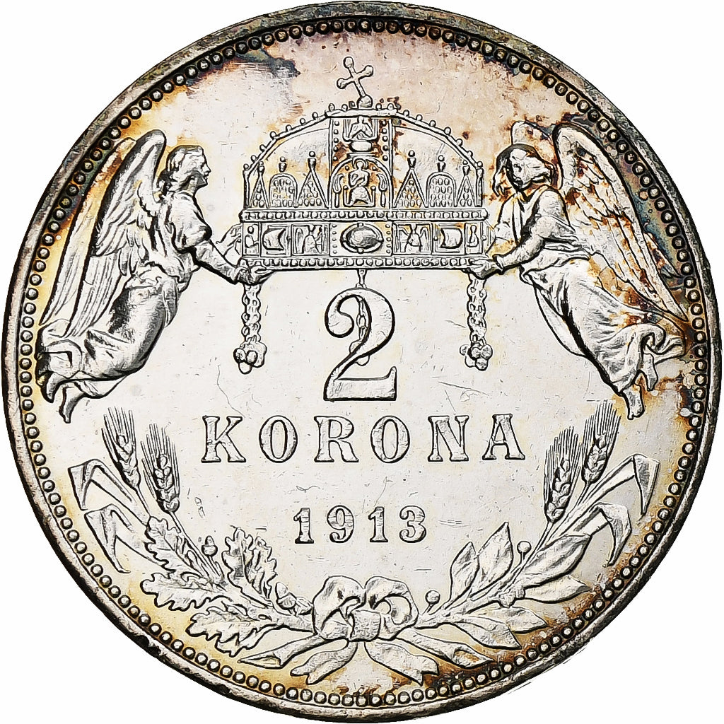 Ungarn, Franz Joseph I, 2 Korona, 1913, Kormoczbanya, Silber, VZ, KM:493