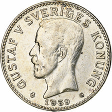 Suède, Gustaf V, 2 Kronor, 1939, Argent, TTB+, KM:787