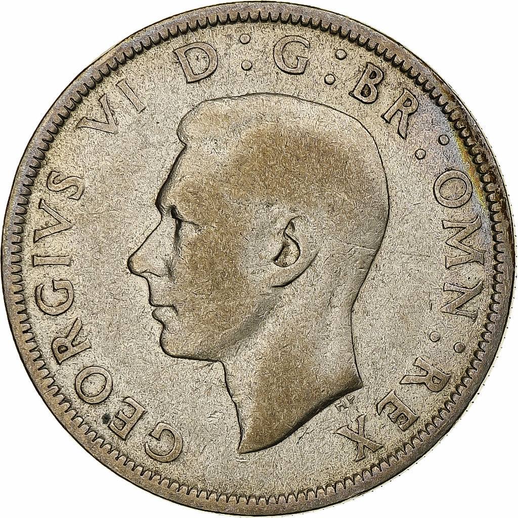 Grã-Bretanha, George VI, 1/2 Crown, 1942, Prata, VF(30-35), KM:856