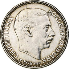 Danemark, Christian X, Krone, 1916, Copenhagen, Argent, TTB, KM:819