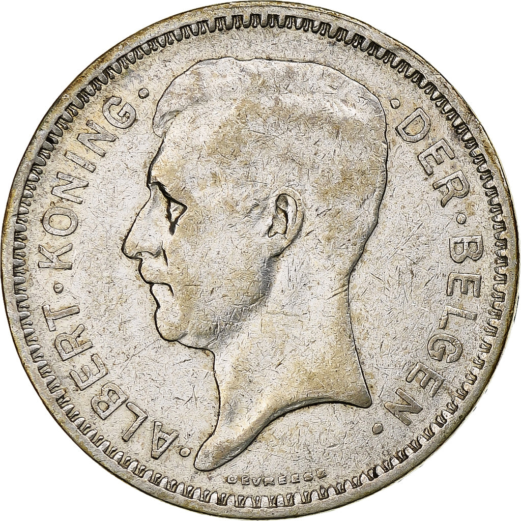 Belgique, Albert I, 20 Francs, 20 Frank, 1934, Argent, TTB, KM:104.1