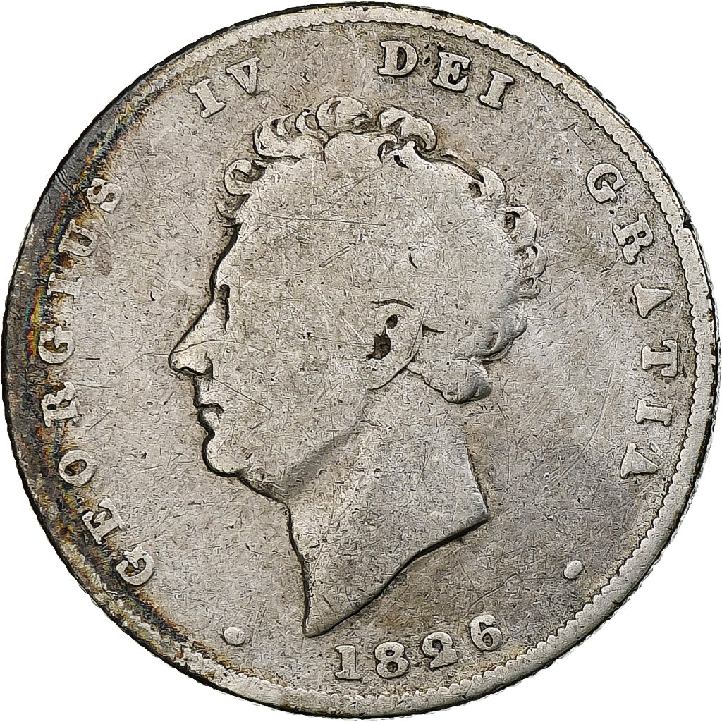 Grande-Bretagne, George IV, Shilling, 1826, Argent, B+, KM:694