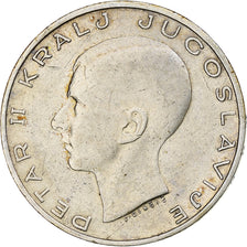 Yugoslavia, Petar II, 20 Dinara, 1938, Silver, EF(40-45), KM:23