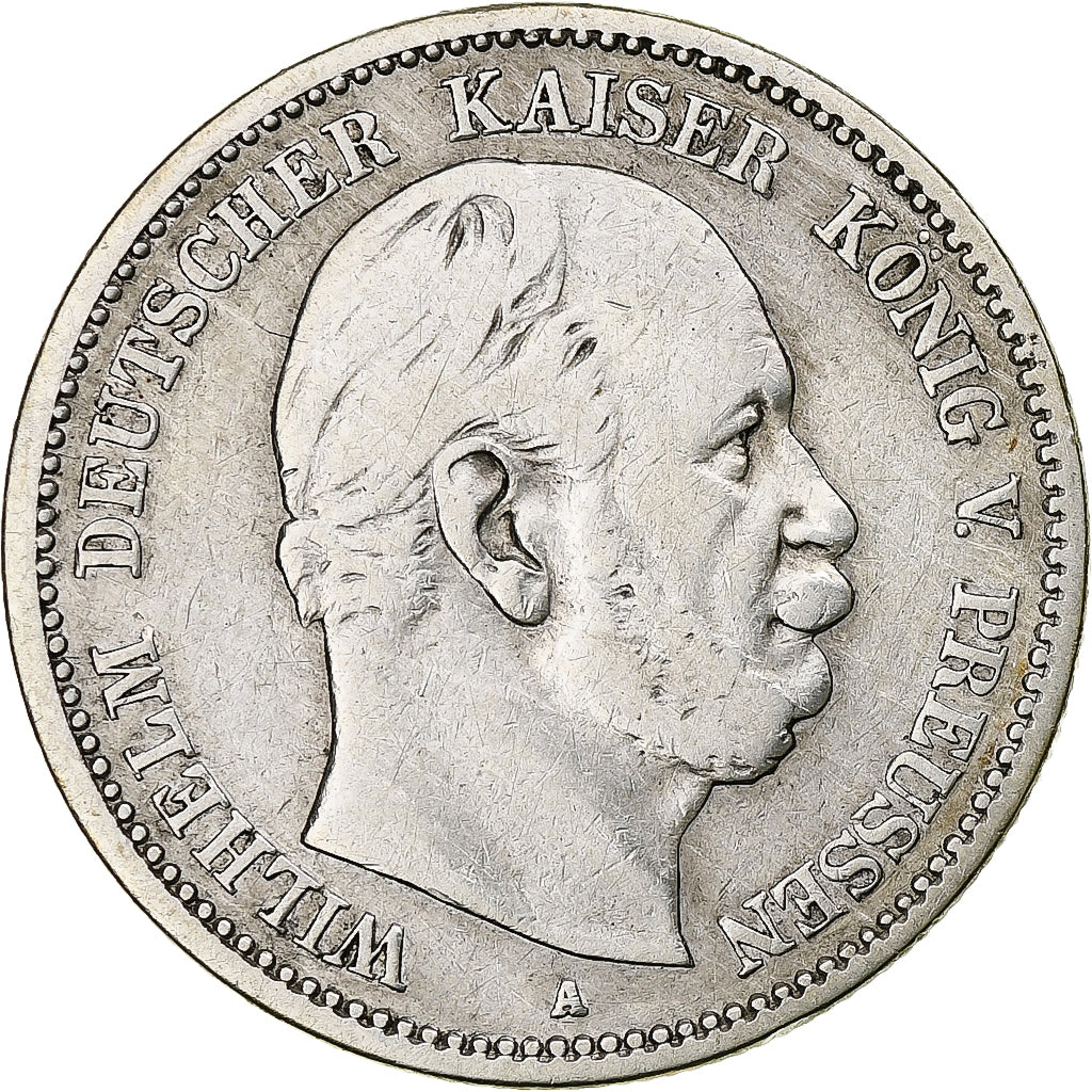 German States, PRUSSIA, Wilhelm I, 2 Mark, 1876, Berlin, Silver, VF(30-35)