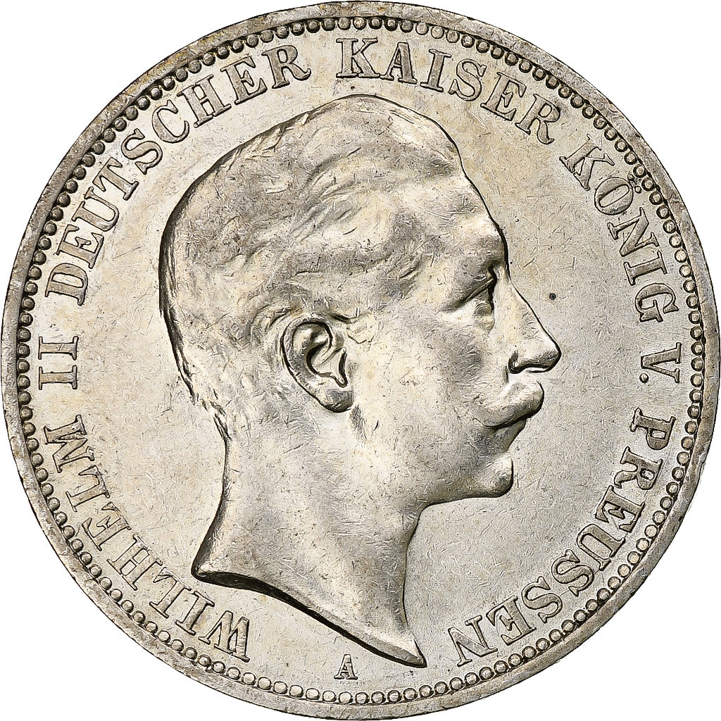 Stati tedeschi, PRUSSIA, Wilhelm II, 3 Mark, 1910, Berlin, Argento, SPL-, KM:527