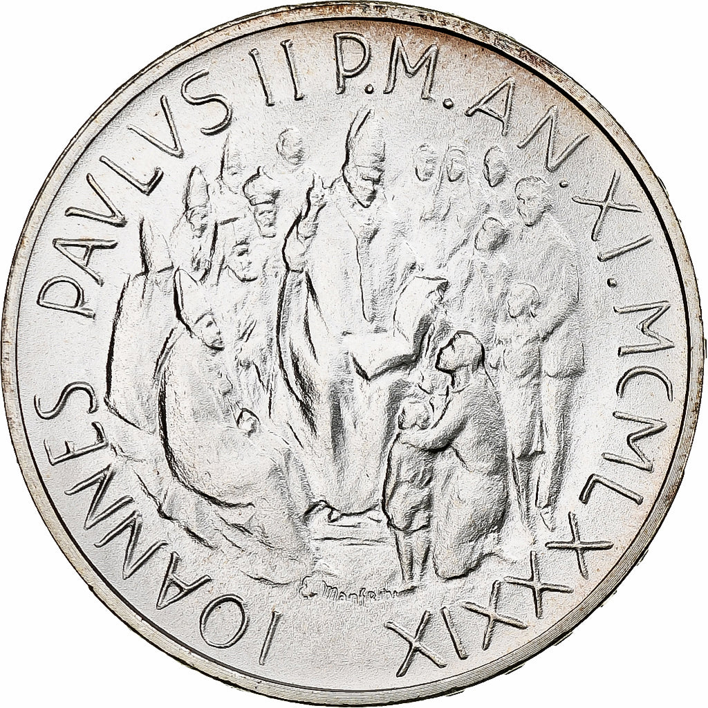 VATICAN CITY, John Paul II, 1000 Lire, 1989, Rome, Silver, MS(65-70), KM:219