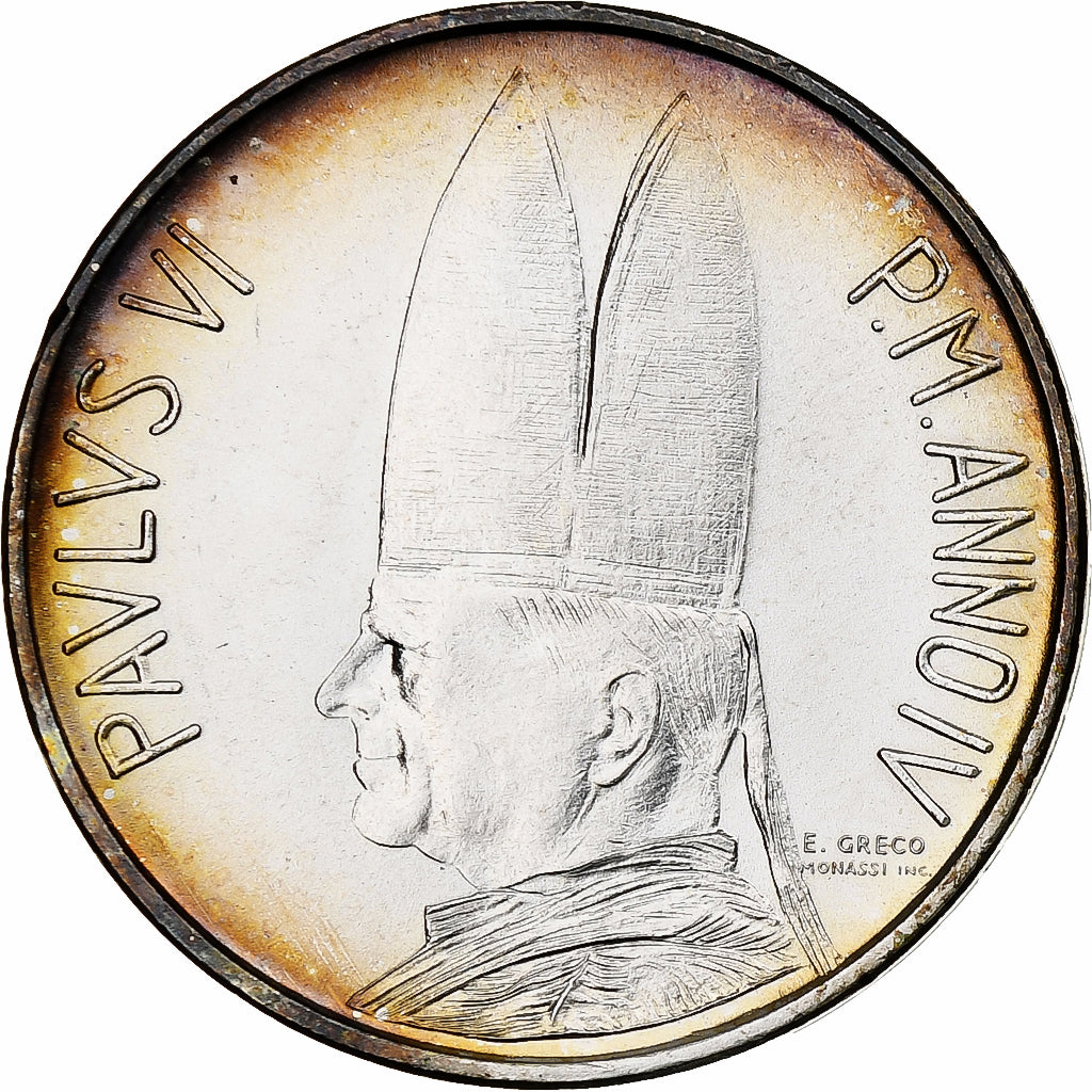 Vatikanstadt, Paul VI, 500 Lire, 1966, Rome, Silber, STGL, KM:91