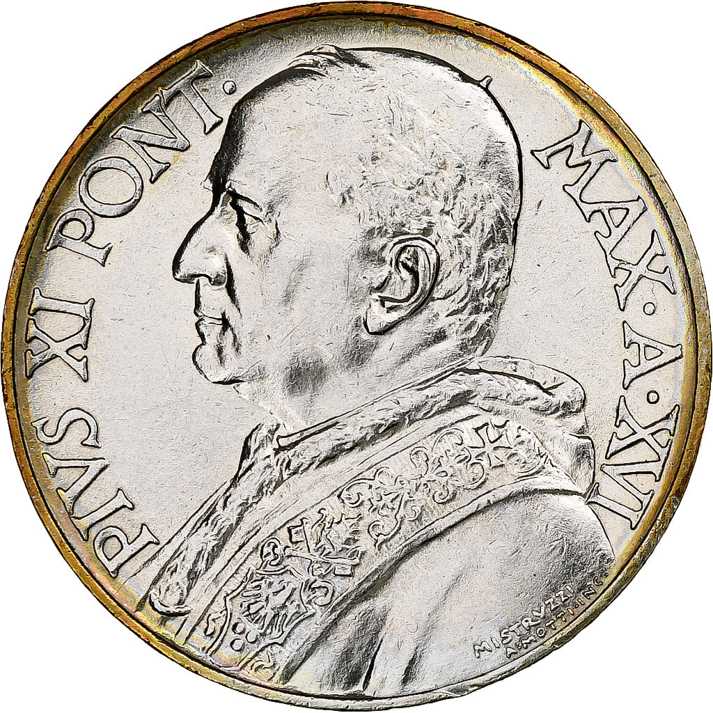 VATICAN CITY, Pius XI, 10 Lire, 1937, Rome, Silver, MS(65-70), KM:8