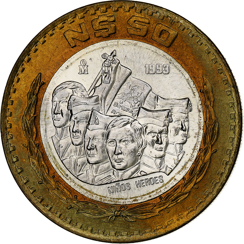 Mexique, 50 Nuevo Pesos, 1993, Mexico City, Bimétallique, FDC, KM:571