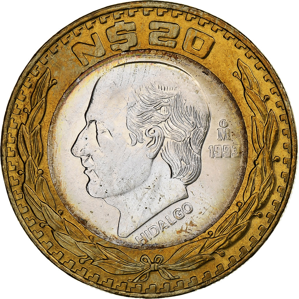 Messico, 20 Nuevo Pesos, 1993, Mexico City, Bi-metallico, FDC, KM:561