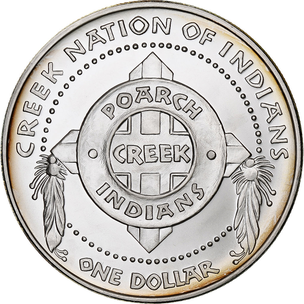États-Unis, Dollar, Poarch Creek Indians, 2004, Flan mat, Argent, FDC