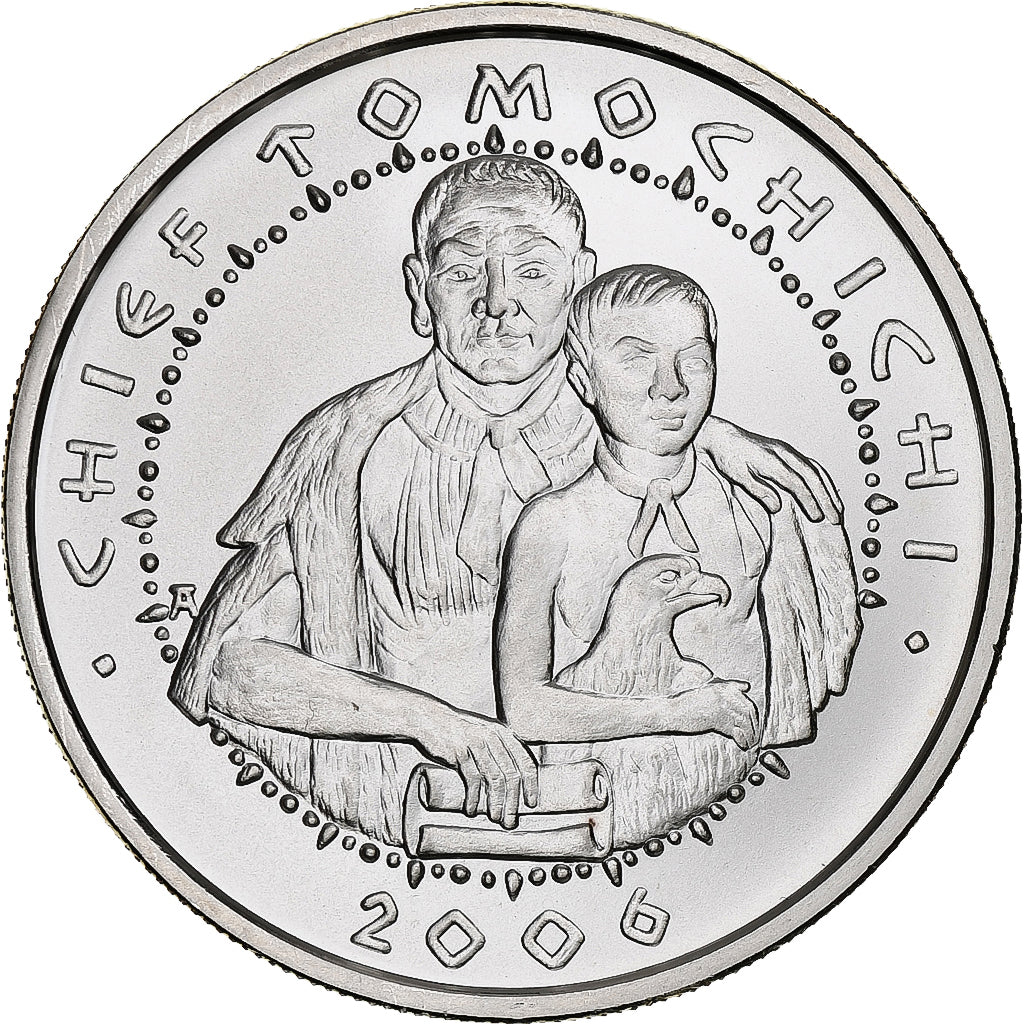 États-Unis, Dollar, Poarch Creek Indians, 2006, Flan mat, Argent, FDC