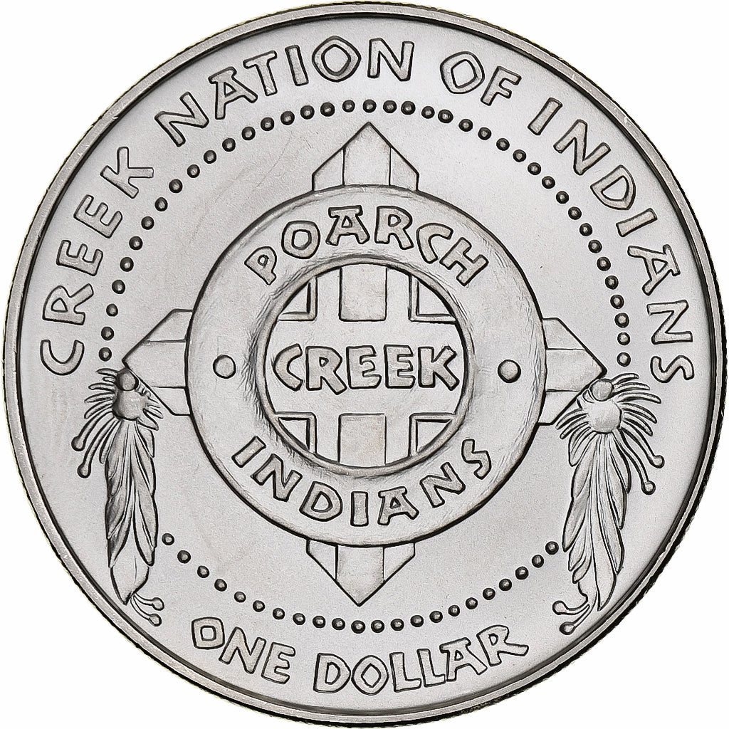 États-Unis, Dollar, Poarch Creek Indians, 2006, Flan mat, Argent, FDC