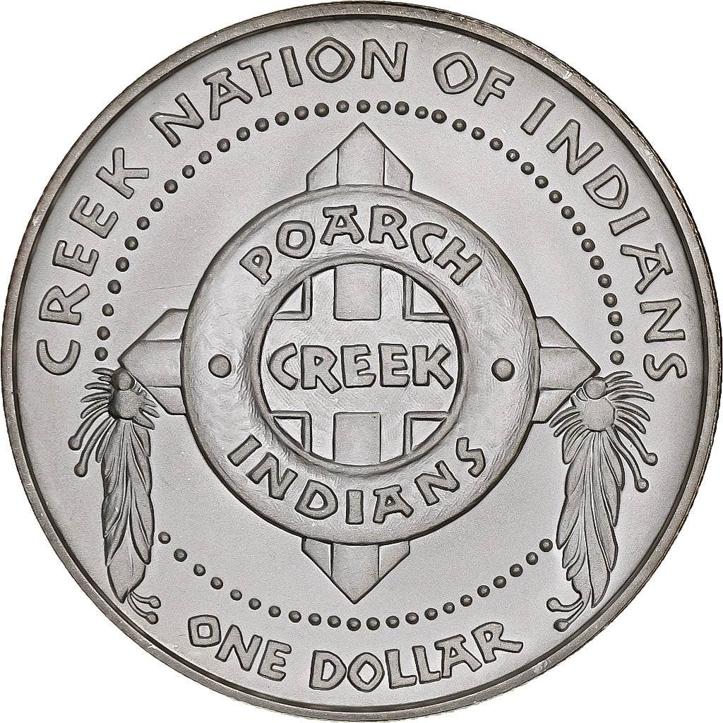 États-Unis, Dollar, Poarch Creek Indians, 2005, Flan mat, Argent, FDC
