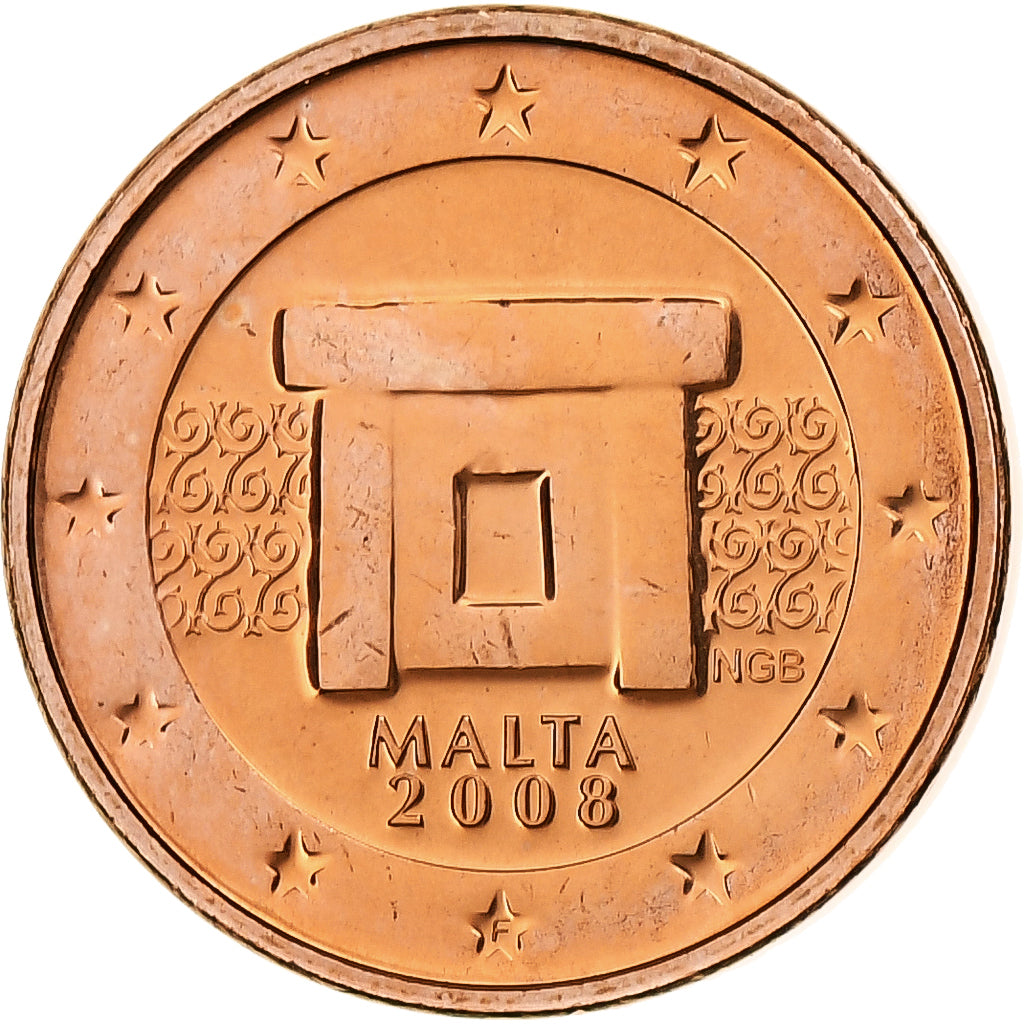 Malta, Euro Cent, 2008, Paris, Copper Plated Steel, UNC-, KM:125